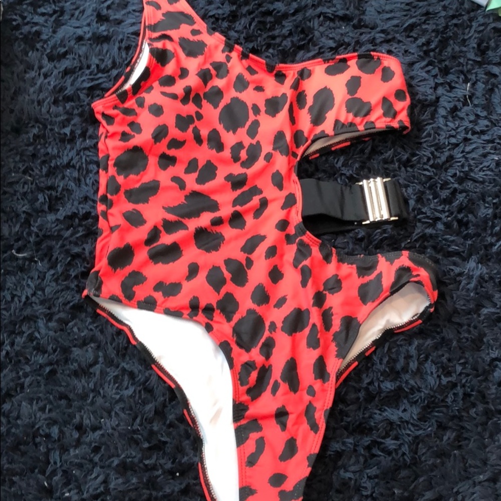 Red leopard one piece